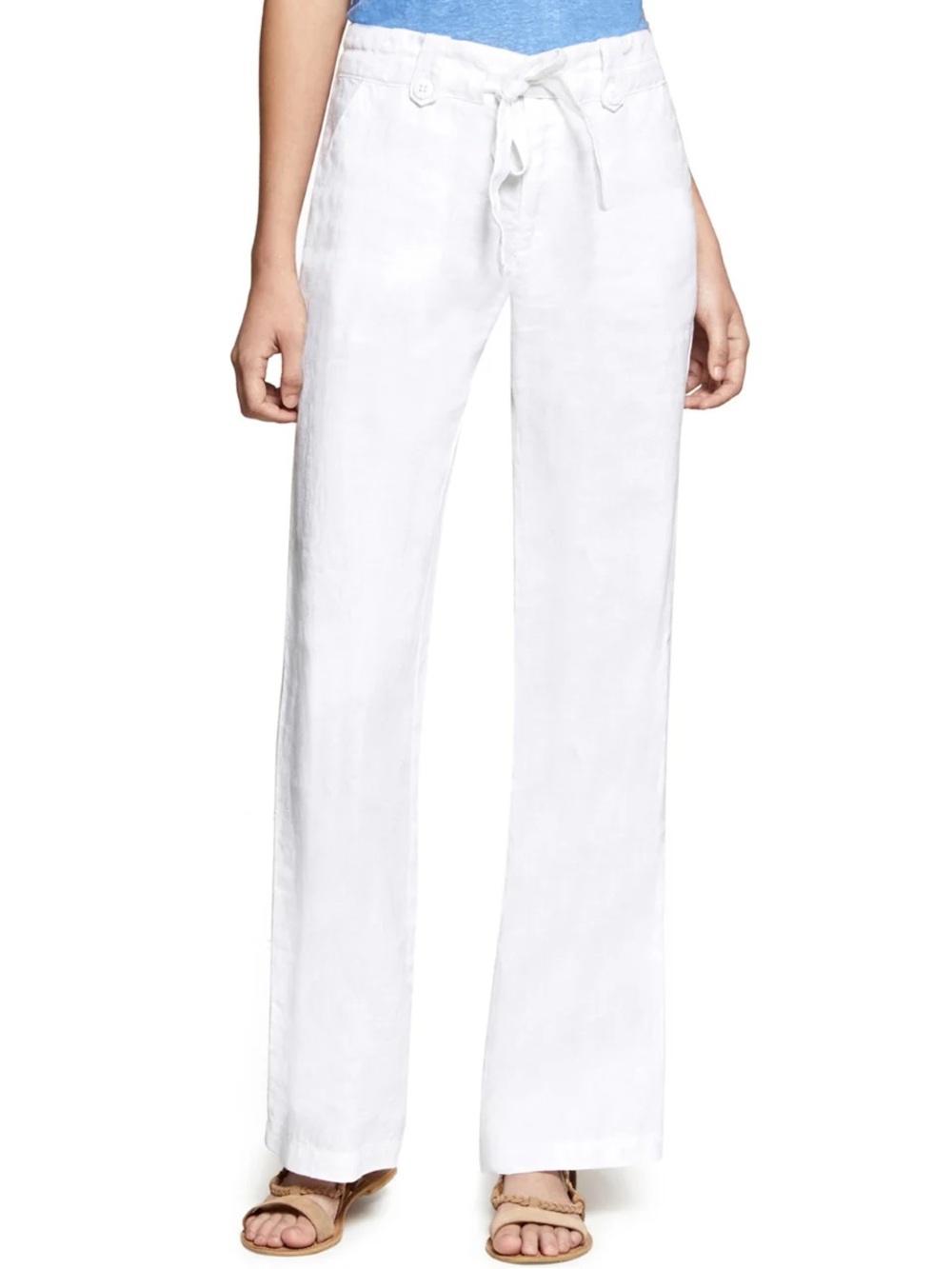 Sanctuary White Wide Leg Linen Pants